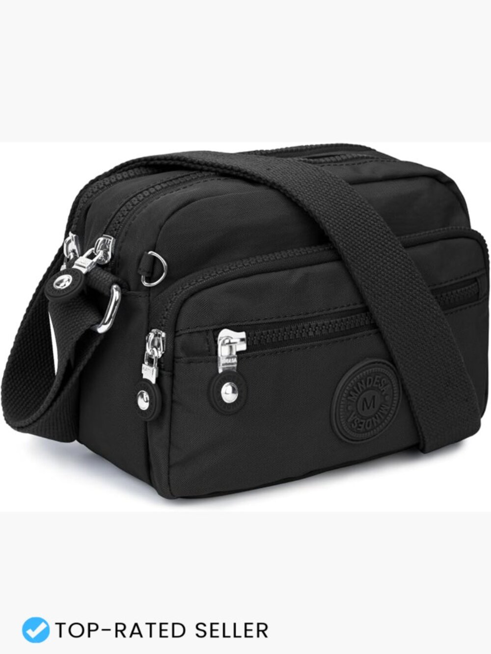 Small Nylon Crossbody Bag Lightweight Waterproof Multi Pocket Casual Shoulder